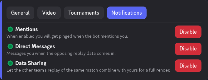 Notification settings: mentions, direct messages and data sharing